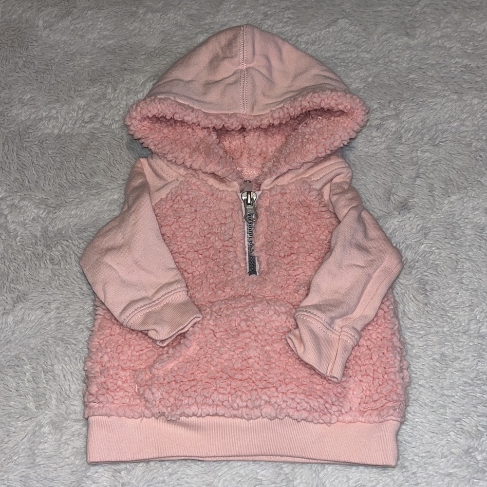 carters fuzzy hooded pullover sweater 3 month baby girl clothing